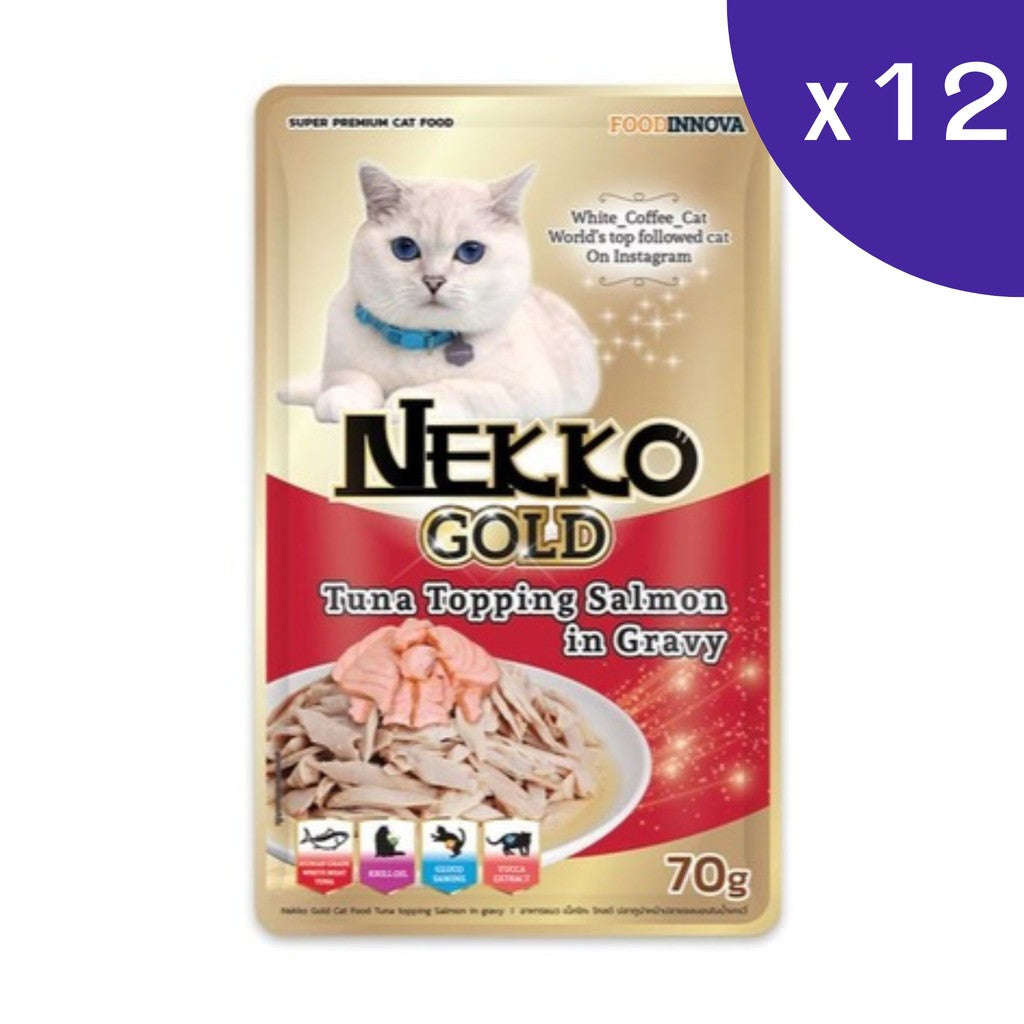 Nekko Gold อาหารแมวเปียกสำหรับแมว เกรด Premium ขนาด 70gx12