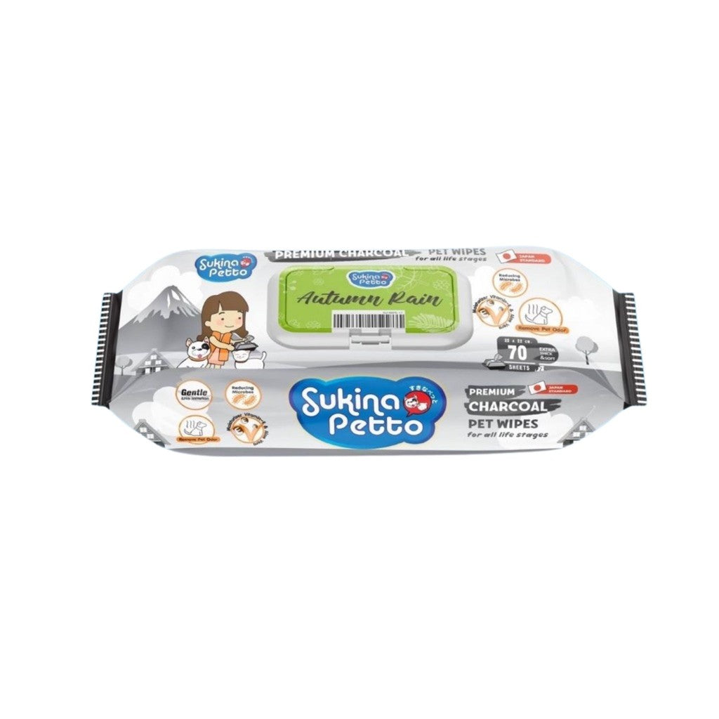 Sukina Petto Pet Wipes ผ้าเปียกเช็ดทำความสะอาดสัตว์ 70 แผ่น