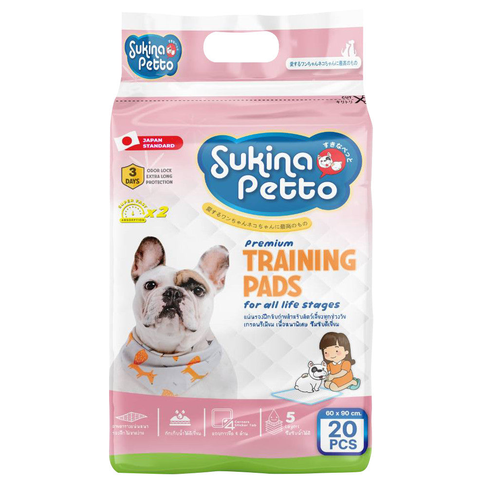 Sukina Petto แผ่นรองฉี่สุนัขเกรดพรีเมี่ยม แผ่นรอง 6 ชั้น 3 สูตร 3 ขนาด