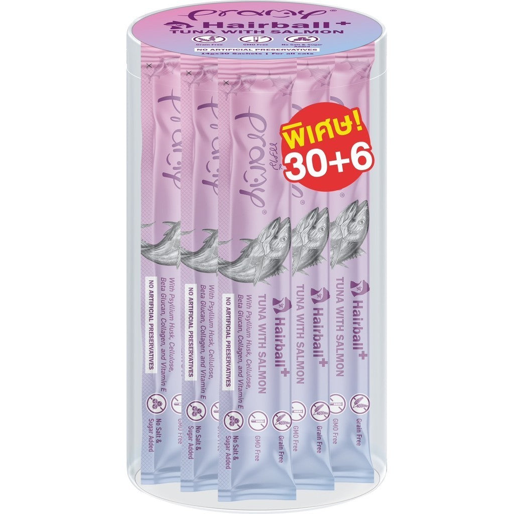 Pramy Smooties พรามี่ สมู้ทตี้ ขนมแมวเลียกระปุกใส Human Grade ขนาด 14g x 36 ซอง