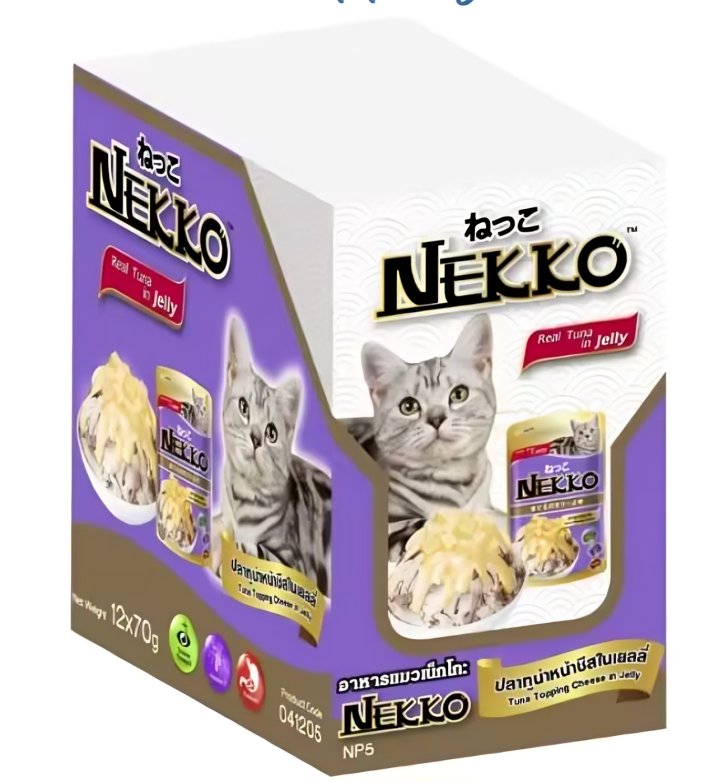 Nekko Jelly เน็กโกะสูตรเยลลี่ อาหารแมวเปียกเเบบกล่อง 70gx12 ซอง