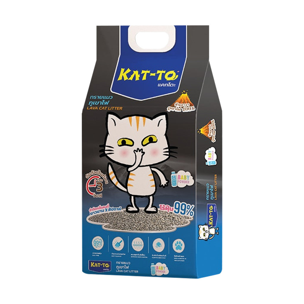 Katto ทรายแคทโตะ ทรายภูเขาไฟ 10 ลิตร กลิ่นแป้งเด็ก
