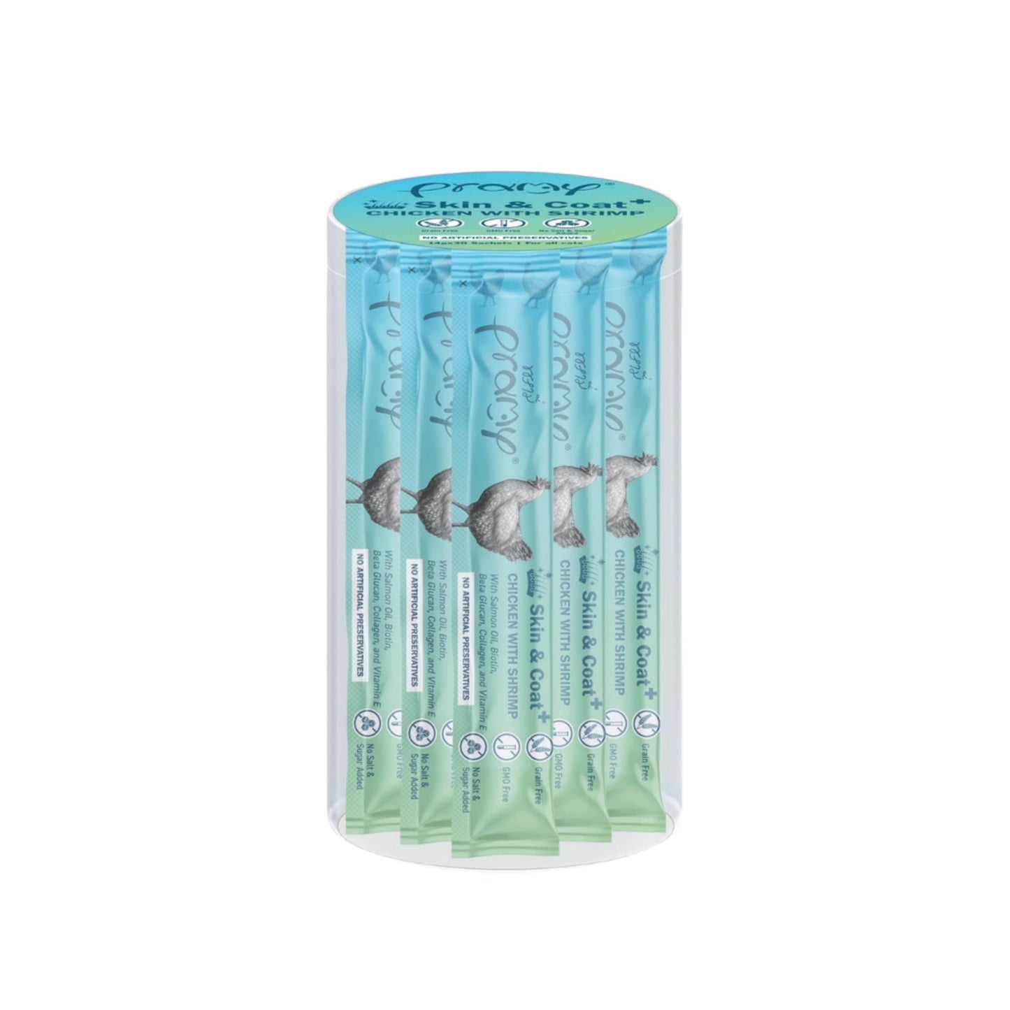 Pramy Smooties พรามี่ สมู้ทตี้ ขนมแมวเลียกระปุกใส Human Grade ขนาด 14g x 30 ซอง