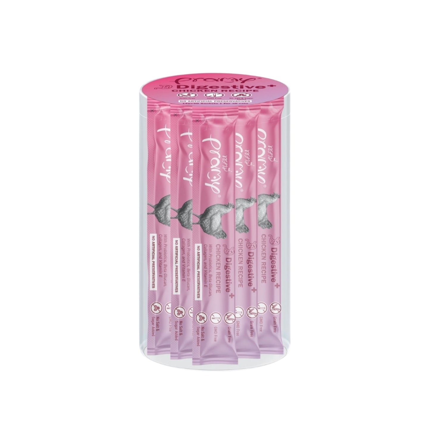 Pramy Smooties พรามี่ สมู้ทตี้ ขนมแมวเลียกระปุกใส Human Grade ขนาด 14g x 30 ซอง