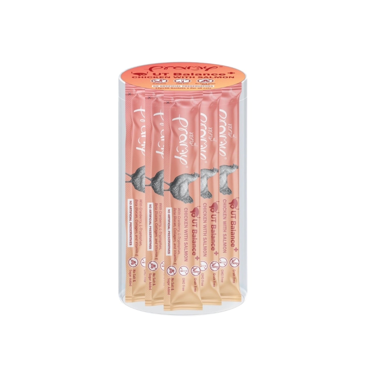 Pramy Smooties พรามี่ สมู้ทตี้ ขนมแมวเลียกระปุกใส Human Grade ขนาด 14g x 30 ซอง