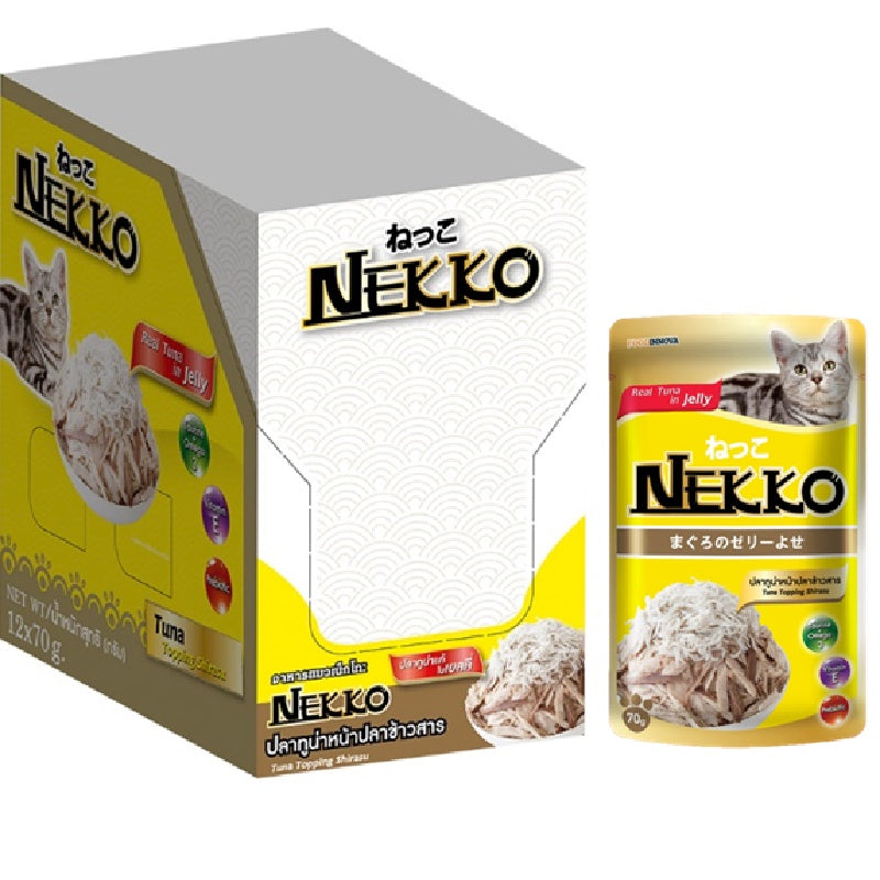 Nekko  สูตรเยลลี่  อาหารแมวเปียก 70 g เเบบกล่อง (12ชิ้น)