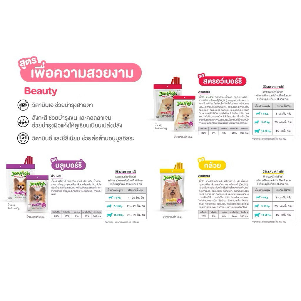 Jerhigh Stick ขนมสุนัขหลากรส ขนาด 50-80g