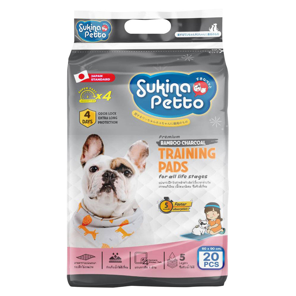Sukina Petto แผ่นรองฉี่สุนัขเกรดพรีเมี่ยม แผ่นรอง 6 ชั้น 3 สูตร 3 ขนาด