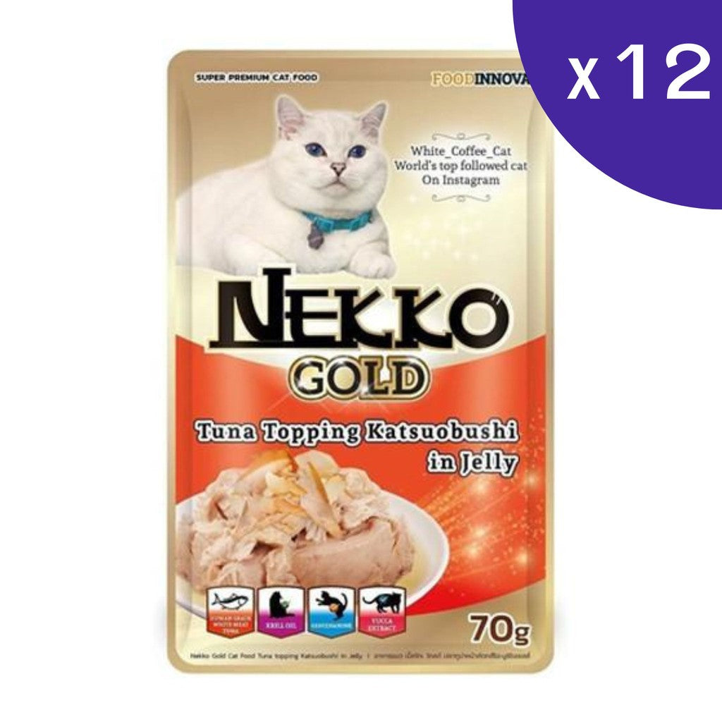 Nekko Gold อาหารแมวเปียกสำหรับแมว เกรด Premium ขนาด 70gx12