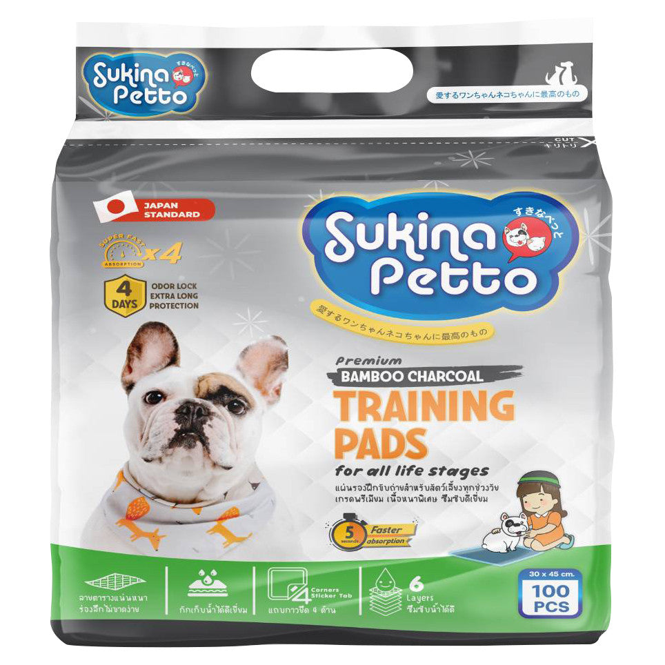 Sukina Petto แผ่นรองฉี่สุนัขเกรดพรีเมี่ยม แผ่นรอง 6 ชั้น 3 สูตร 3 ขนาด