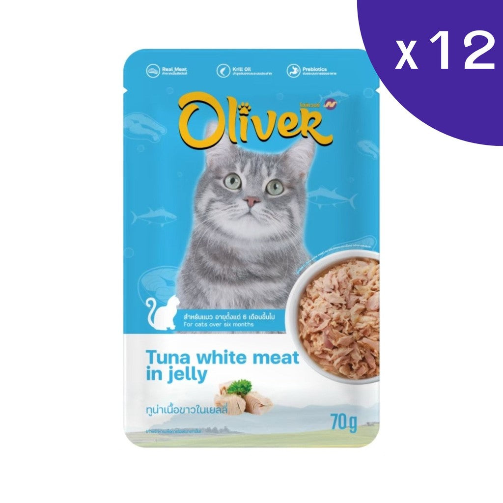 อาหารเปียกแมว Oliver โอลิเวอร์ แบบกล่อง 70g x 12 ซอง