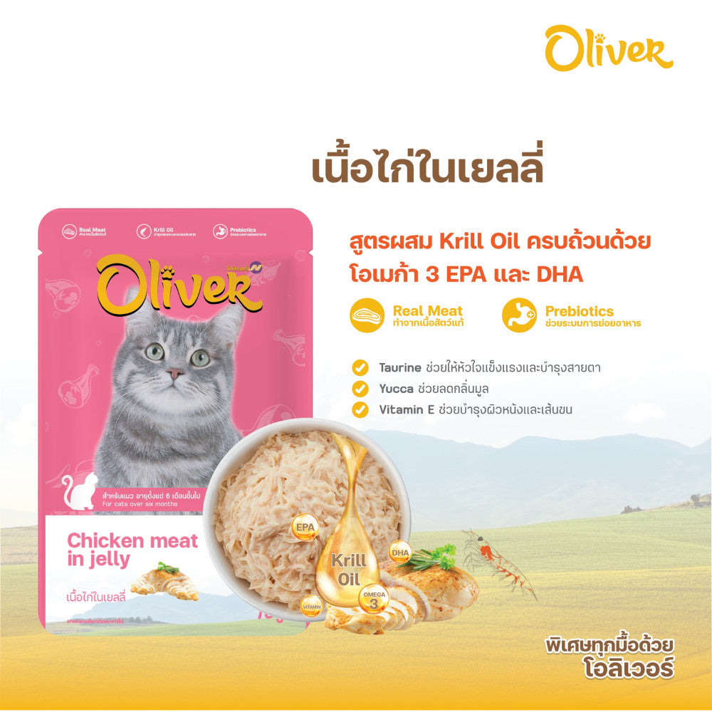 อาหารเปียกแมว Oliver โอลิเวอร์ แบบกล่อง 70g x 12 ซอง