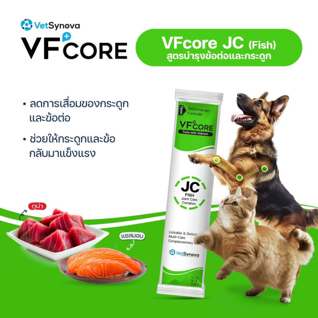 VFcore วีเอฟ คอร์ ขนมแมวเลียเสริมสร้างและบำรุงสุนัขและแมว ขนาด 12g x 30 ซอง