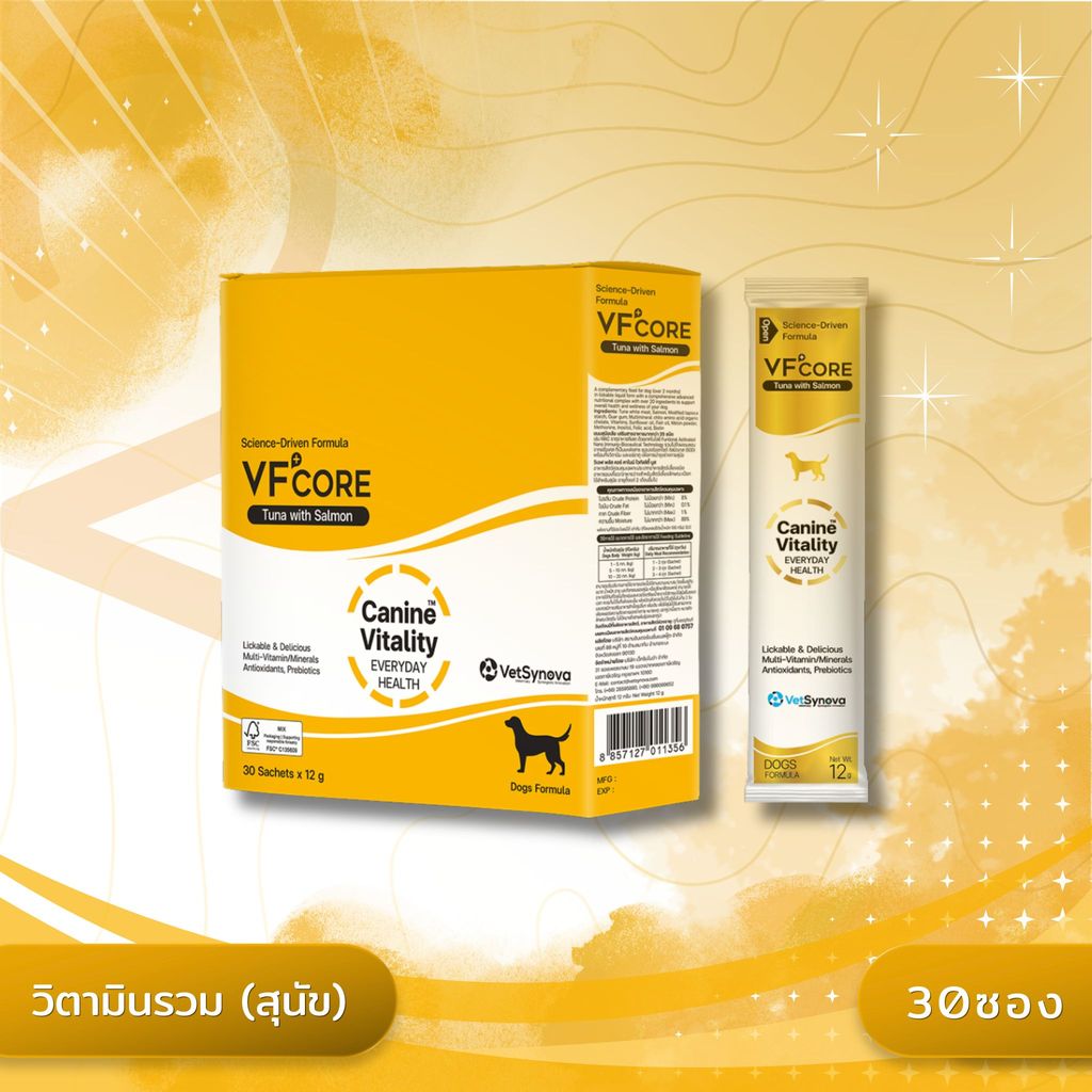 VFcore วีเอฟ คอร์ ขนมแมวเลียเสริมสร้างและบำรุงสุนัขและแมว ขนาด 12g x 30 ซอง