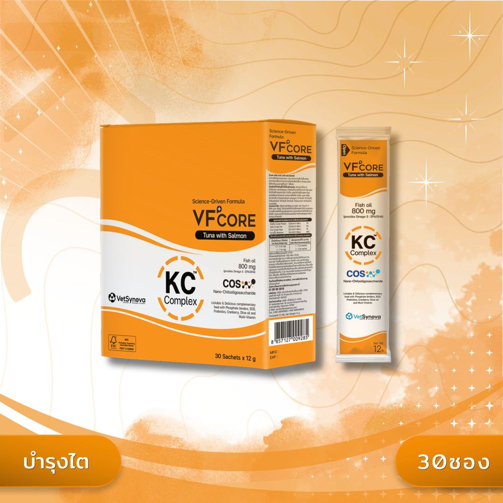 VFcore วีเอฟ คอร์ ขนมแมวเลียเสริมสร้างและบำรุงสุนัขและแมว ขนาด 12g x 30 ซอง
