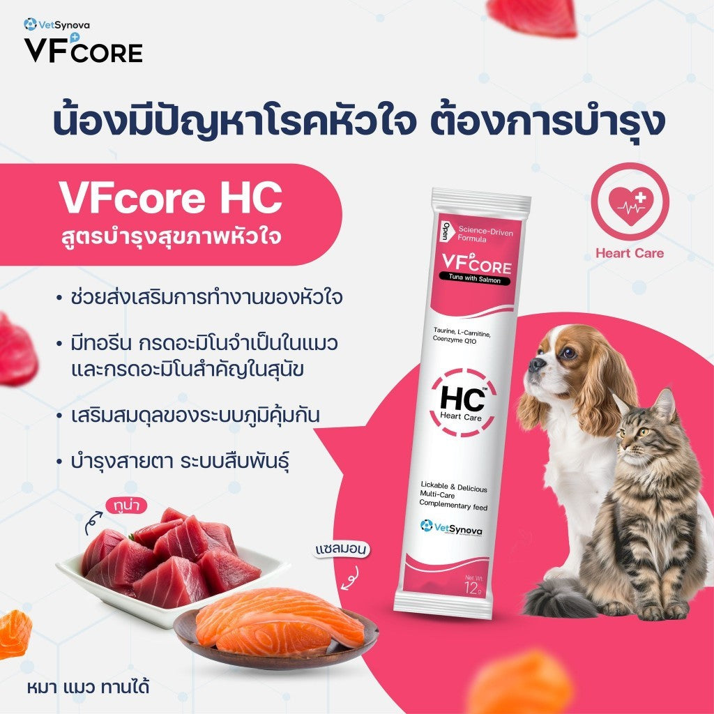 VFcore วีเอฟ คอร์ ขนมแมวเลียเสริมสร้างและบำรุงสุนัขและแมว ขนาด 12g x 30 ซอง