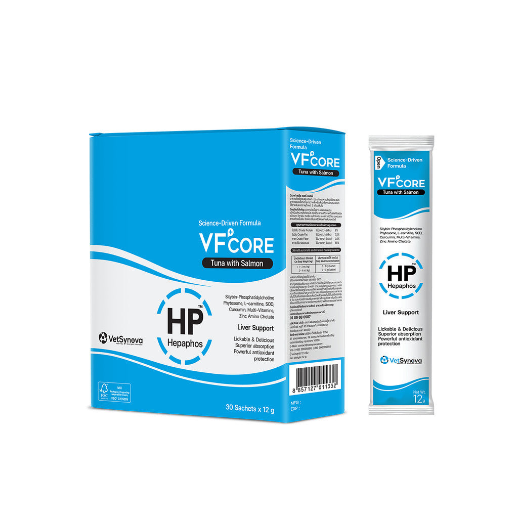 VFcore วีเอฟ คอร์ ขนมแมวเลียเสริมสร้างและบำรุงสุนัขและแมว ขนาด 12g x 30 ซอง