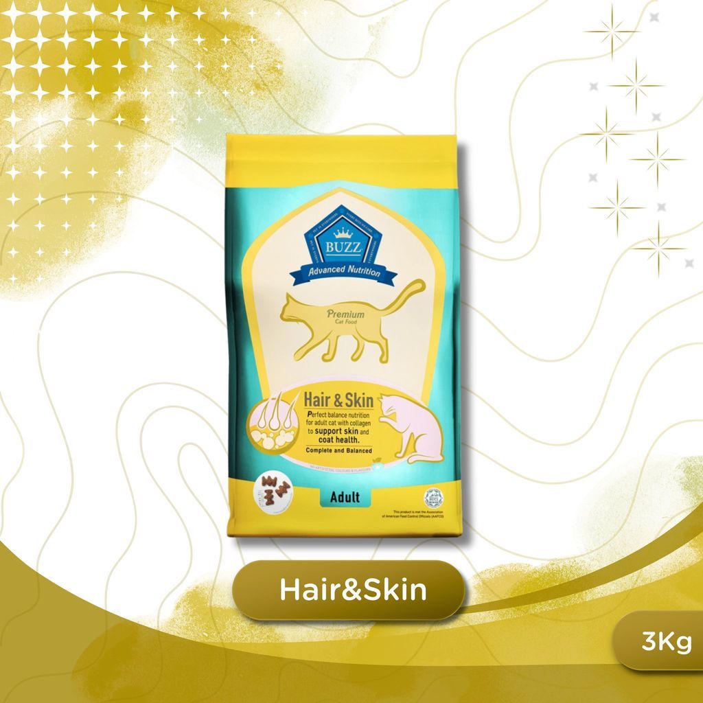 BUZZ Balanced Plus+ Premium อาหารแมวบัซซ์ เกรดพรีเมี่ยม ขนาด 3 Kg