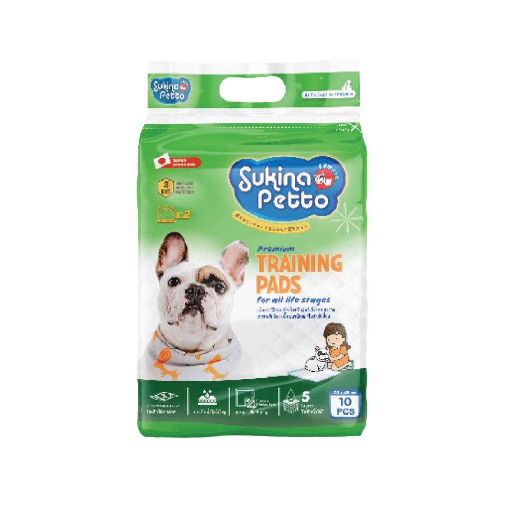 Sukina Petto แผ่นรองฉี่สุนัขเกรดพรีเมี่ยม 3 สูตร 5-10 ชิ้น (Mini Pack)
