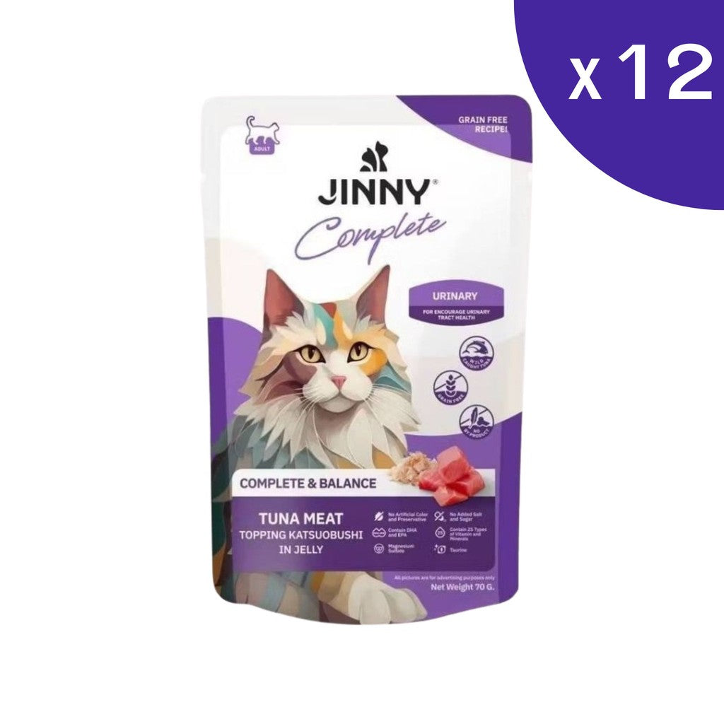 Jinny Complete & Balance จินนี่อาหารเปียกในเยลลี่ สูตรโภชนาการสมบูรณ์ครบถ้วน 70g x 12 ซอง