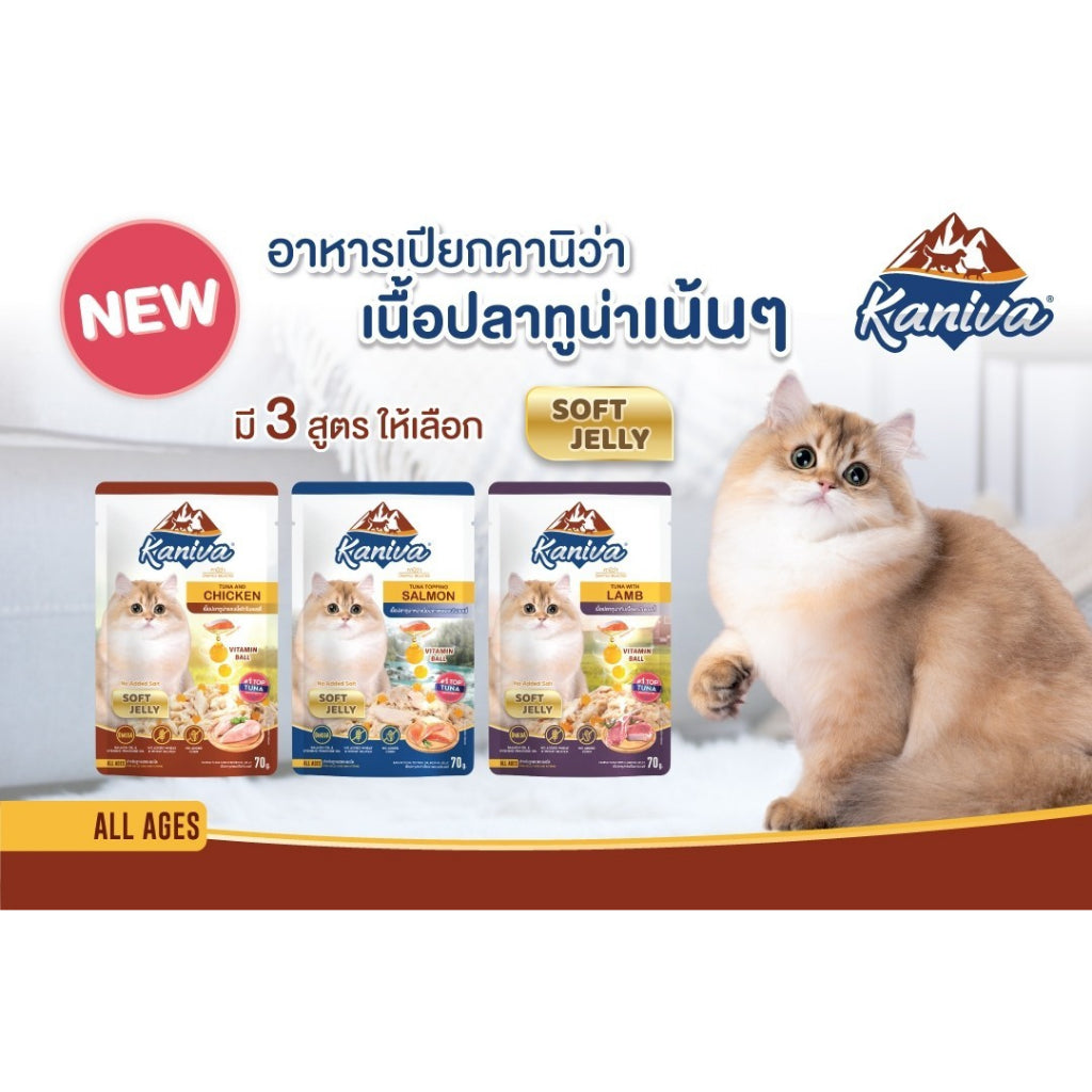 Kaniva อาหารแมวเปียก 70 g เเบบกล่อง (12 ซอง)