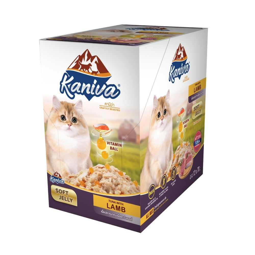 Kaniva อาหารแมวเปียก 70 g เเบบกล่อง (12 ซอง)