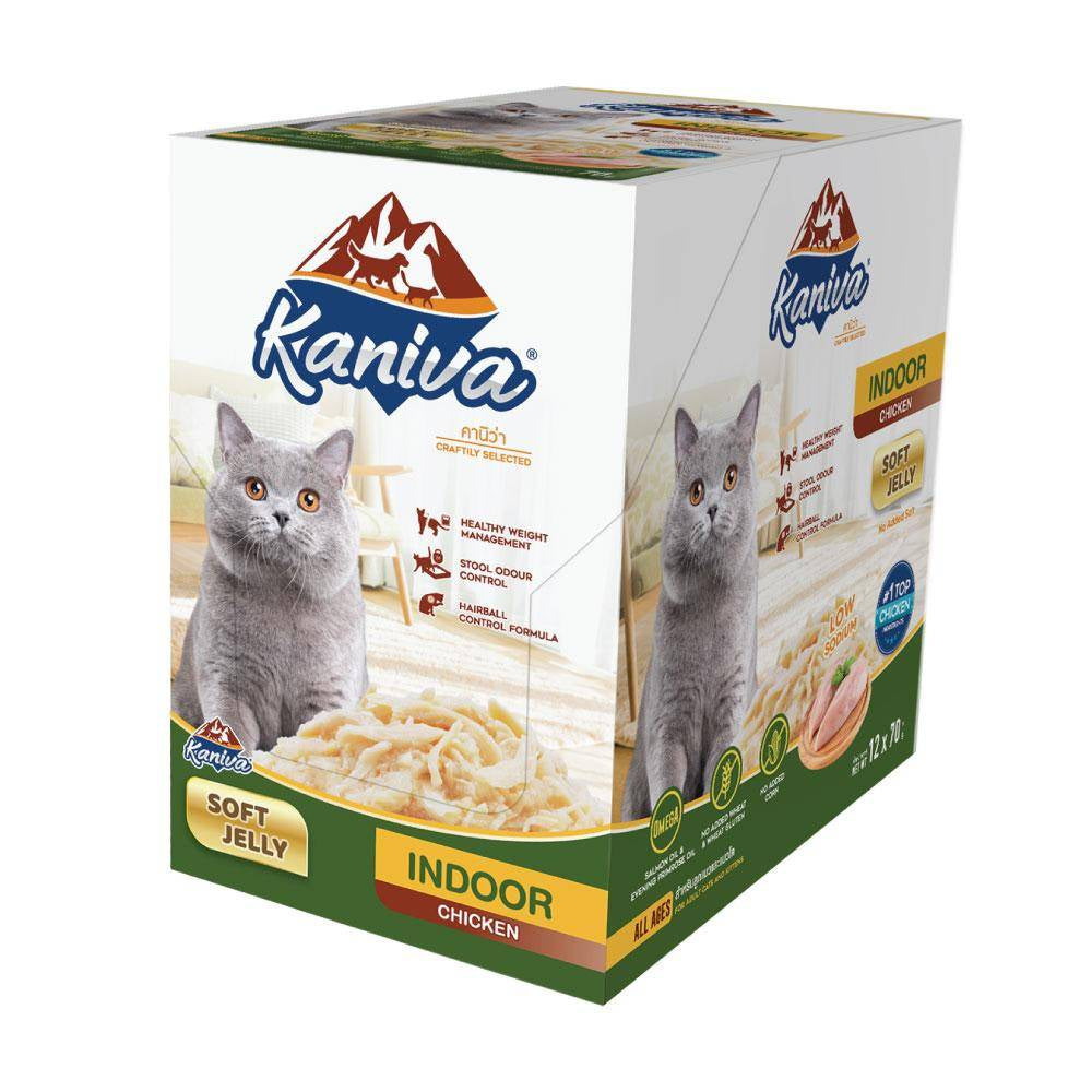 Kaniva อาหารแมวเปียก 70 g เเบบกล่อง (12 ซอง)