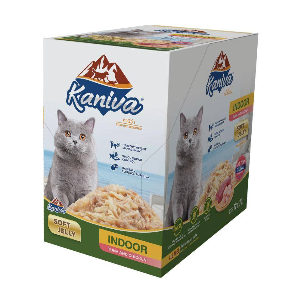 Kaniva อาหารแมวเปียก 70 g เเบบกล่อง (12 ซอง)