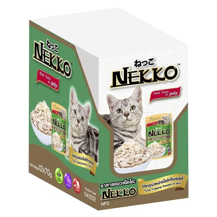 Nekko Jelly เน็กโกะสูตรเยลลี่ อาหารแมวเปียกเเบบกล่อง 70gx12 ซอง