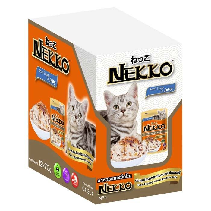 Nekko Jelly เน็กโกะสูตรเยลลี่ อาหารแมวเปียกเเบบกล่อง 70gx12 ซอง