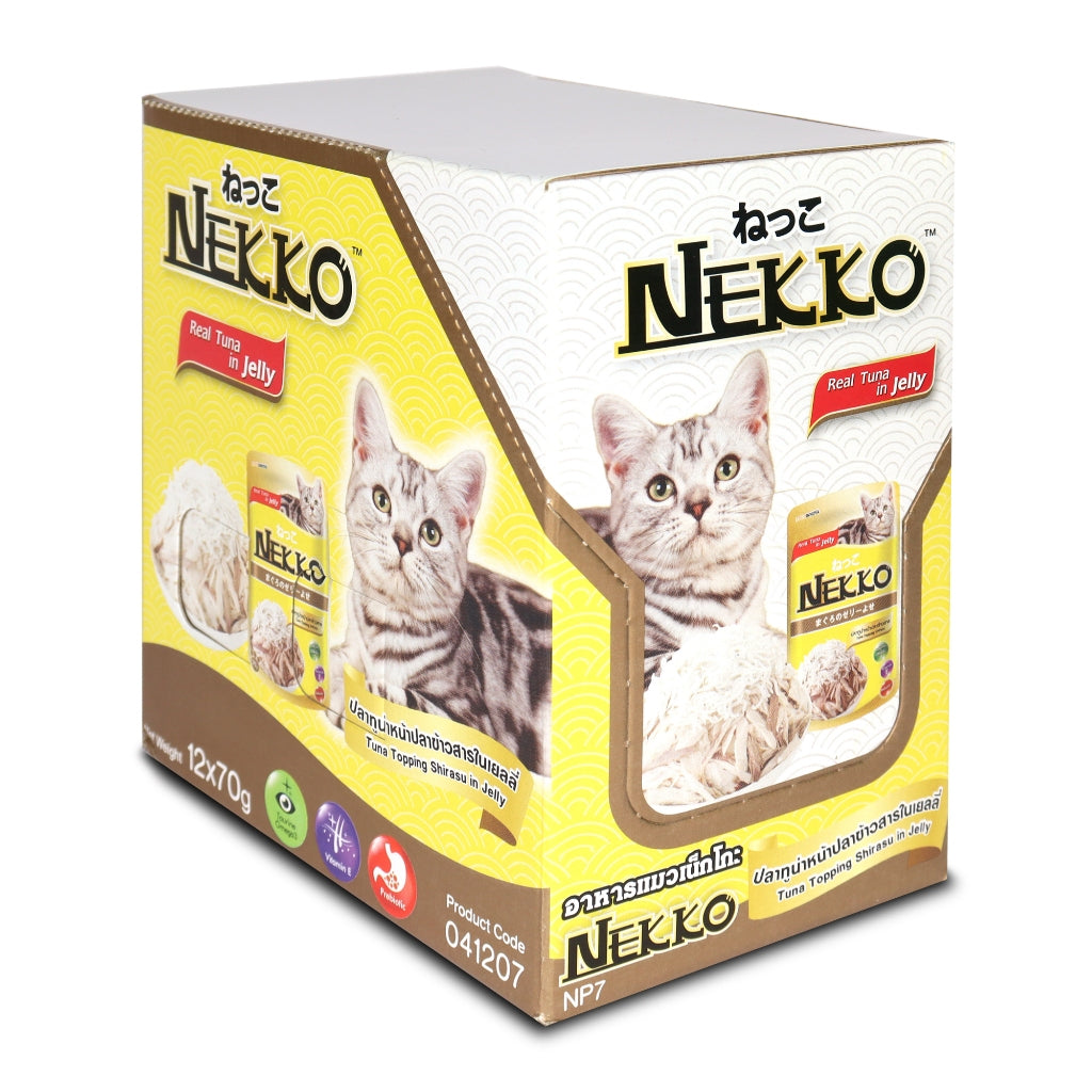 Nekko Jelly เน็กโกะสูตรเยลลี่ อาหารแมวเปียกเเบบกล่อง 70gx12 ซอง