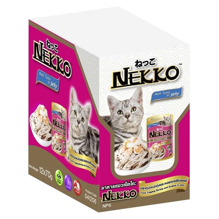 Nekko Jelly เน็กโกะสูตรเยลลี่ อาหารแมวเปียกเเบบกล่อง 70gx12 ซอง