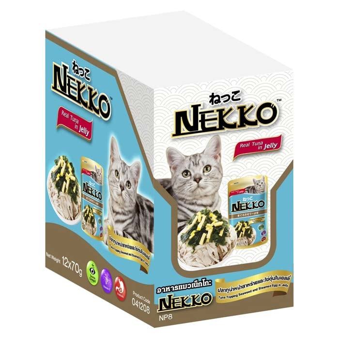 Nekko Jelly เน็กโกะสูตรเยลลี่ อาหารแมวเปียกเเบบกล่อง 70gx12 ซอง