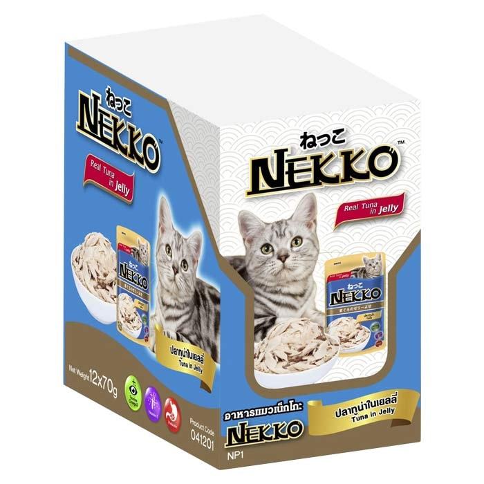 Nekko Jelly เน็กโกะสูตรเยลลี่ อาหารแมวเปียกเเบบกล่อง 70gx12 ซอง